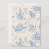 Blue toile oceaan thema Vrijgezellenfeest Kaart (Achterkant)