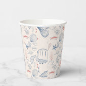 Blue toile Ocean Papieren Bekers (Links)