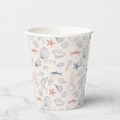 Blue toile Ocean Papieren Bekers (Voorkant)