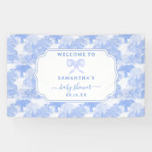 Blue Toile Oerwoud Animals Safari Chinoiserie Baby Spandoek (Horizontaal)