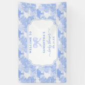 Blue Toile Oerwoud Animals Safari Chinoiserie Baby Spandoek (Verticaal)