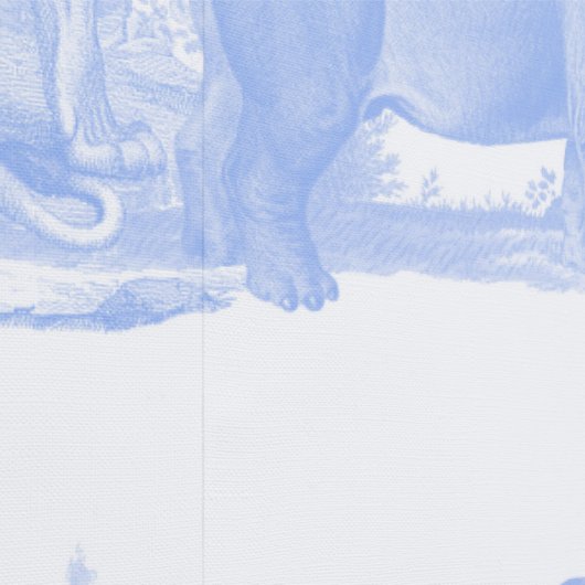 Blue Toile Oerwoud Animals Safari Chinoiserie Boy Behang (Zoom)