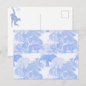 Blue Toile Oerwoud Animals Safari Chinoiserie Briefkaart (Voorkant / Achterkant)