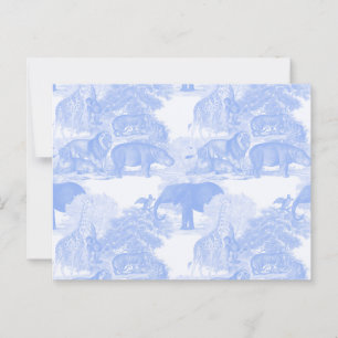 Blue Toile Oerwoud Animals Safari Chinoiserie Briefkaart