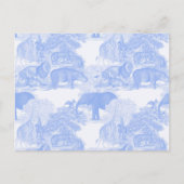 Blue Toile Oerwoud Animals Safari Chinoiserie Briefkaart (Voorkant)
