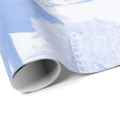 Blue Toile Oerwoud Animals Safari Chinoiserie Cadeaupapier (Rol Hoek)