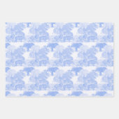 Blue Toile Oerwoud Animals Safari Chinoiserie Inpakpapier Vel (Voorkant 3)