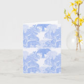 Blue Toile Oerwoud Animals Safari Chinoiserie Kaart (Gele Bloem)