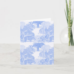 Blue Toile Oerwoud Animals Safari Chinoiserie Kaart