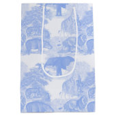 Blue Toile Oerwoud Animals Safari Chinoiserie Medium Cadeauzakje (Achterkant)