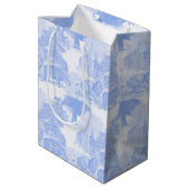 Blue Toile Oerwoud Animals Safari Chinoiserie Medium Cadeauzakje (Achterkant Gekanteld)