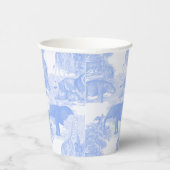 Blue Toile Oerwoud Animals Safari Chinoiserie Papieren Bekers (Rechts)