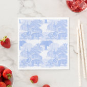 Blue Toile Oerwoud Animals Safari Chinoiserie Servet (Insitu)