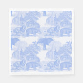 Blue Toile Oerwoud Animals Safari Chinoiserie Servet (Voorkant)