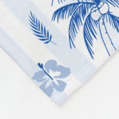 Blue Toile Palm Trees Lemons Monogram Name Fleece Deken (Hoek)