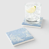Blue Toile Patroon Stenen Onderzetter (Zijkant)