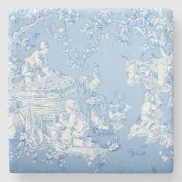 Blue Toile Patroon Stenen Onderzetter