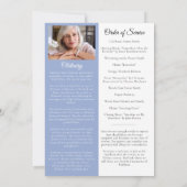 Blue Toile Photo Memorial Service Programma (Achterkant)
