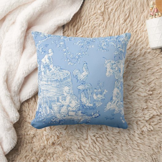 Blue Toile Pillow Kussen (Deken)