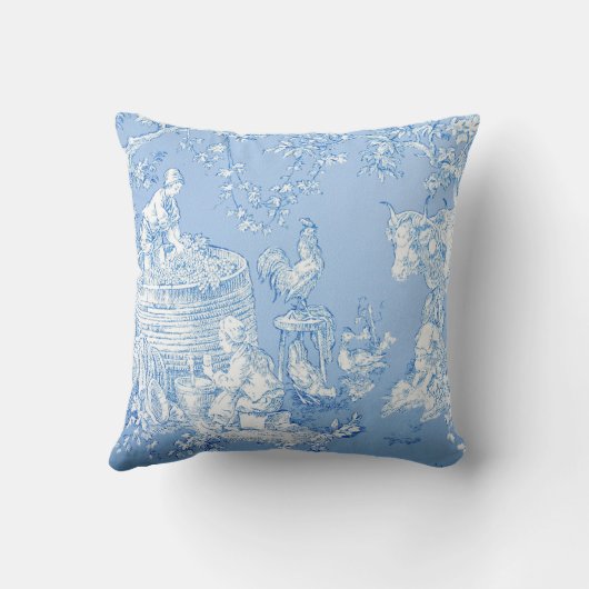 Blue Toile Pillow Kussen (Achterkant)
