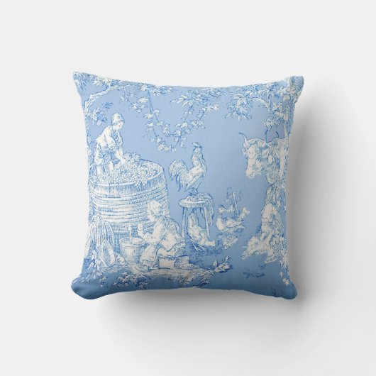 Blue Toile Pillow Kussen (Voorkant)