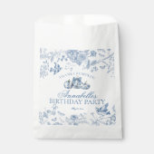 Blue Toile Pumpkin Fall Birthday Party Dessert Bedankzakje (Voorkant)
