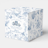 Blue Toile Pumpkin Franse Herfst Baby shower Desse Bedankdoosjes (Achterkant)