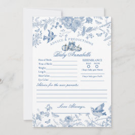 Blue Toile Pumpkin French Fal Advice for Baby Card Kaart