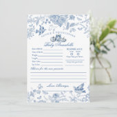 Blue Toile Pumpkin French Fal Advice for Baby Card Kaart (Staand voorkant)
