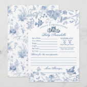 Blue Toile Pumpkin French Fal Advice for Baby Card Kaart (Voorkant / Achterkant)