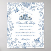 Blue Toile Pumpkin French Fall Advice for Baby Poster (Voorkant)