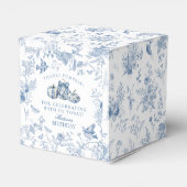 Blue Toile Pumpkin French Fall Birthday Party Bedankdoosjes (Achterkant)