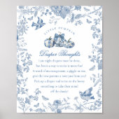 Blue Toile Pumpkin French Fall Diaper Thoughts Poster (Voorkant)