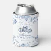 Blue Toile Pumpkin French Fall Floral Baby Shower Blikjeskoeler (Blikje Voorkant)