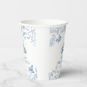 Blue Toile Pumpkin French Fall Floral Birthday Papieren Bekers (Rechts)