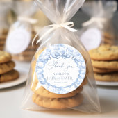 Blue Toile Safari Animal Baby shower Bedankt Ronde Sticker