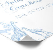 Blue Toile Safari Animal Baby shower Game Poster (Hoek)