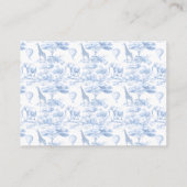 Blue Toile Safari Animal Books voor Baby-ticket Informatiekaartje (Achterkant)