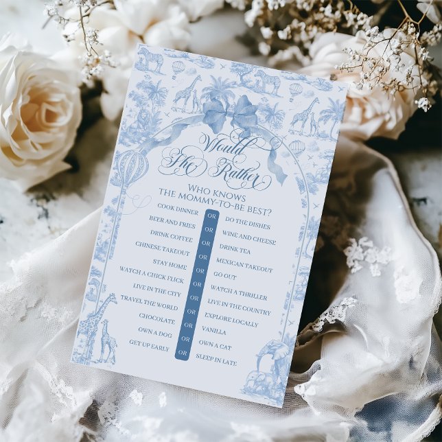 Blue Toile Safari Animal zou liever moeder spel (Creator heeft geüpload)