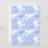 Blue Toile Safari Animals Chinoiserie Baby shower Kaart (Achterkant)