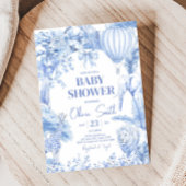Blue Toile Safari Baby shower Kaart