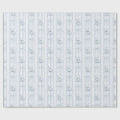  Blue Toile & Stripes Boy Baby shower Cadeaupapier (Vlak)