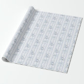  Blue Toile & Stripes Boy Baby shower Cadeaupapier (Uitgerold)
