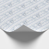  Blue Toile & Stripes Boy Baby shower Cadeaupapier (Hoek)