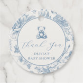 Blue Toile Teddy Bear Label (Voorkant)