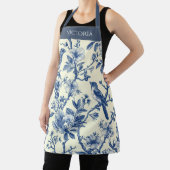 Blue Toile Vogels Gepersonaliseerd Shabby Chic Schort (Insitu)