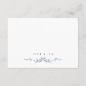 Blue Toile Wedding Details Enclosure Kaart QR-code (Achterkant)