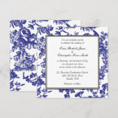 Blue Toile Wedding Uitnodiging (Voorkant / Achterkant)