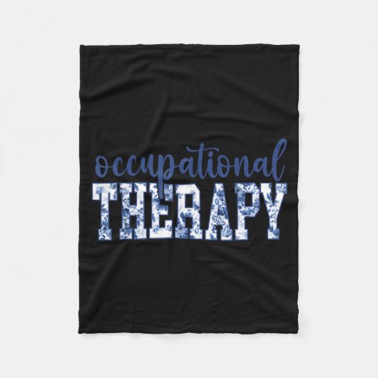 Blue Toile Wildflower Occupational Therapy Ot Flor Fleece Deken (Voorkant)