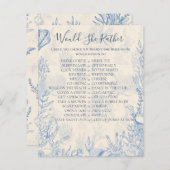 Blue Toile zou ze liever Vrijgezellenfeest spel (Voorkant / Achterkant)